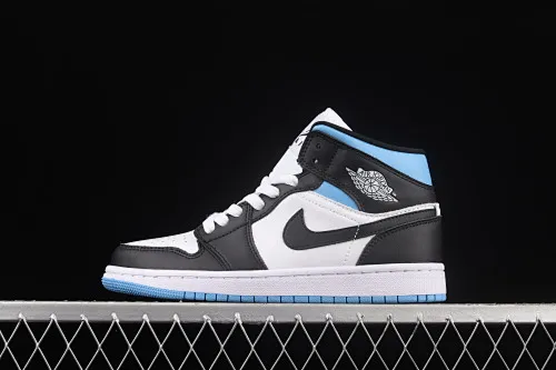 All categories Air Jordan Jordan series basketball shoes Air Jordan 1 Mid Different versions Air Jordan 1 Mid SE AJ1 Joe 1 black and white blue BQ6472-102